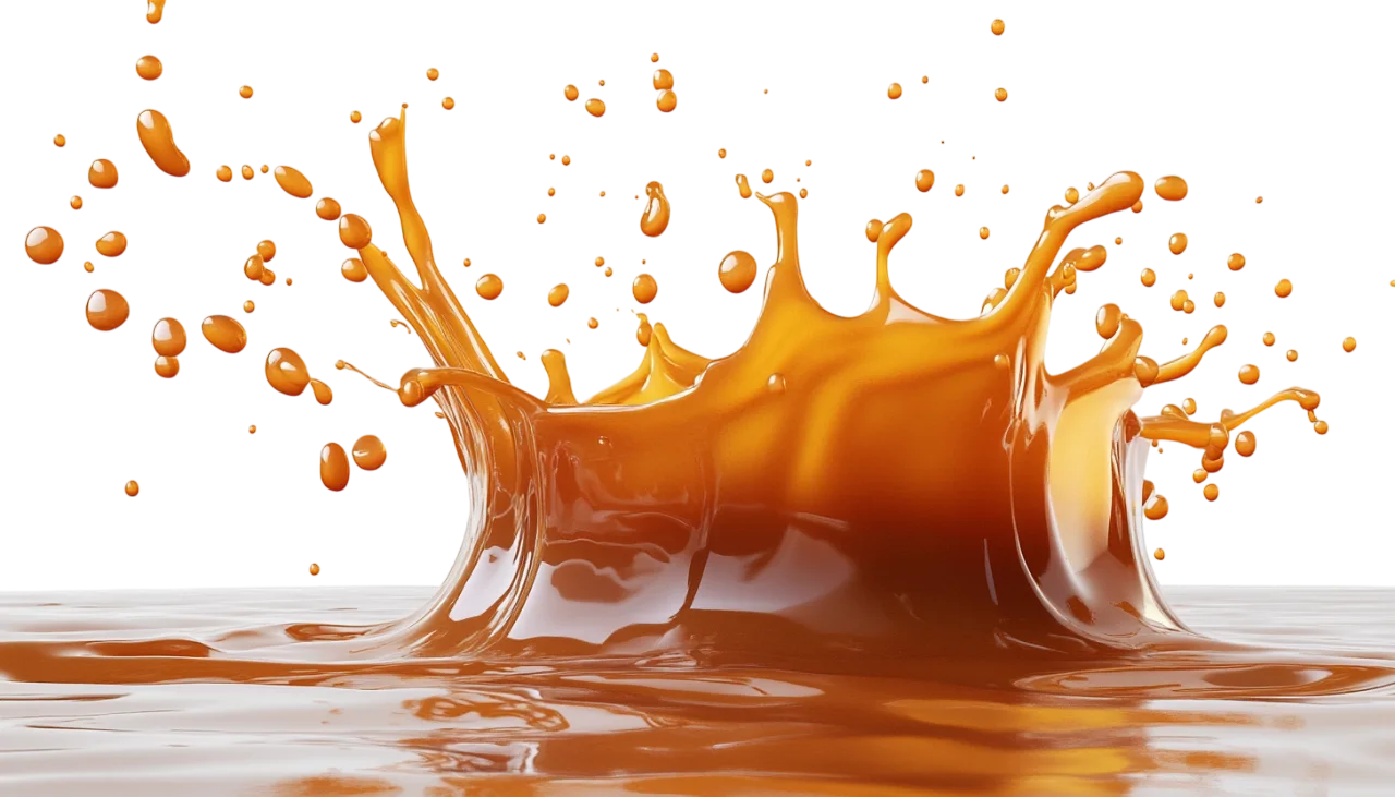 Caramel Syrup Splash Waves Free PNG Food Cutout