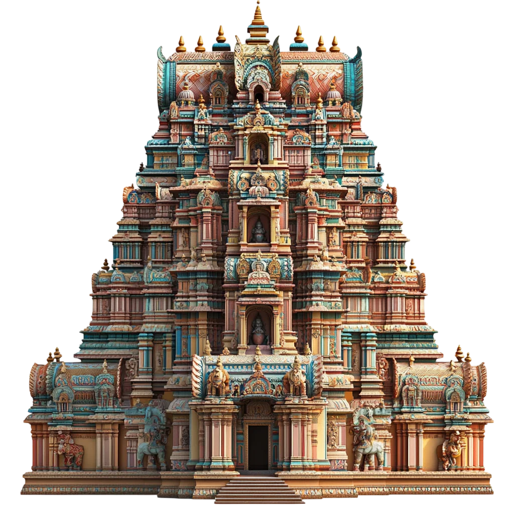 South Indian Gopuram Temple Tower Free PNG Cutout