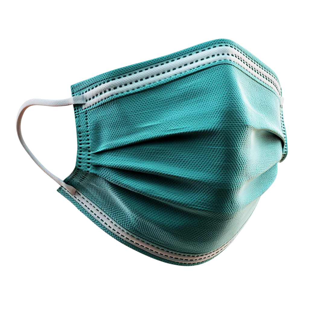 Teal Green Surgical Face Mask Profile Free PNG