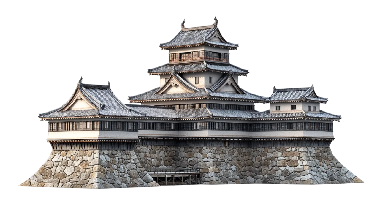 Japanese Castle Fortress Stone Wall Free PNG Cutout