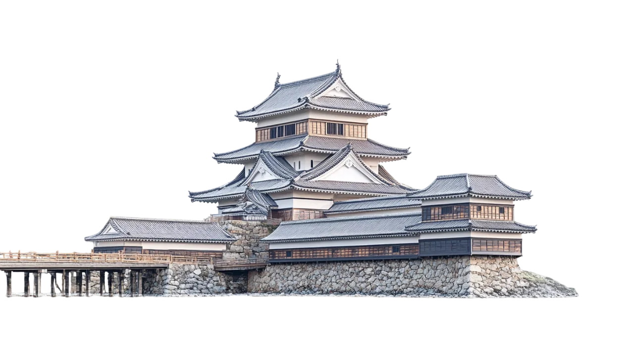 Historic Japanese Castle Palace Facade Free PNG