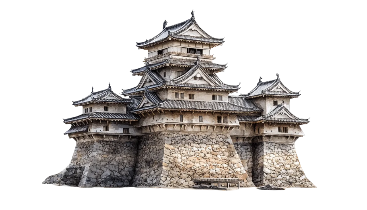 Majestic Japanese Feudal Castle Fortress Free PNG