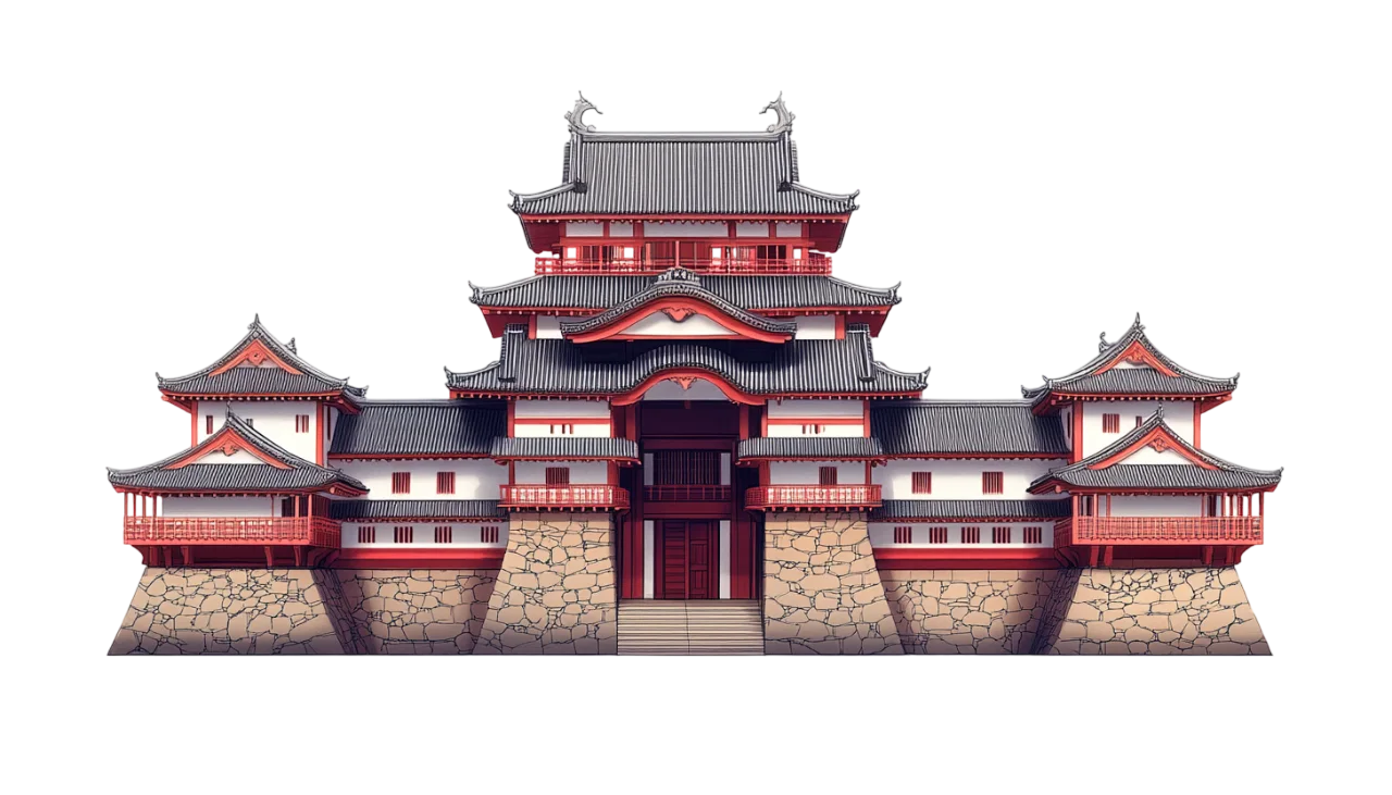 Traditional Japanese Palace Castle Gate Free PNG