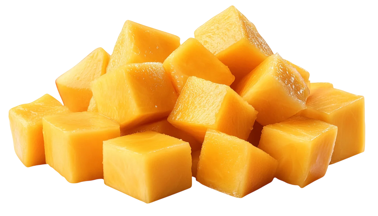 Fresh Diced Mango Cubes Pile Free PNG Cutout