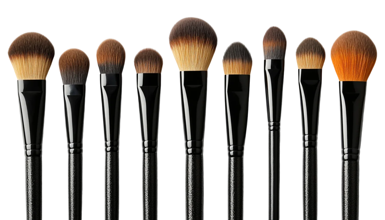 Professional Black Makeup Brushes Free PNG