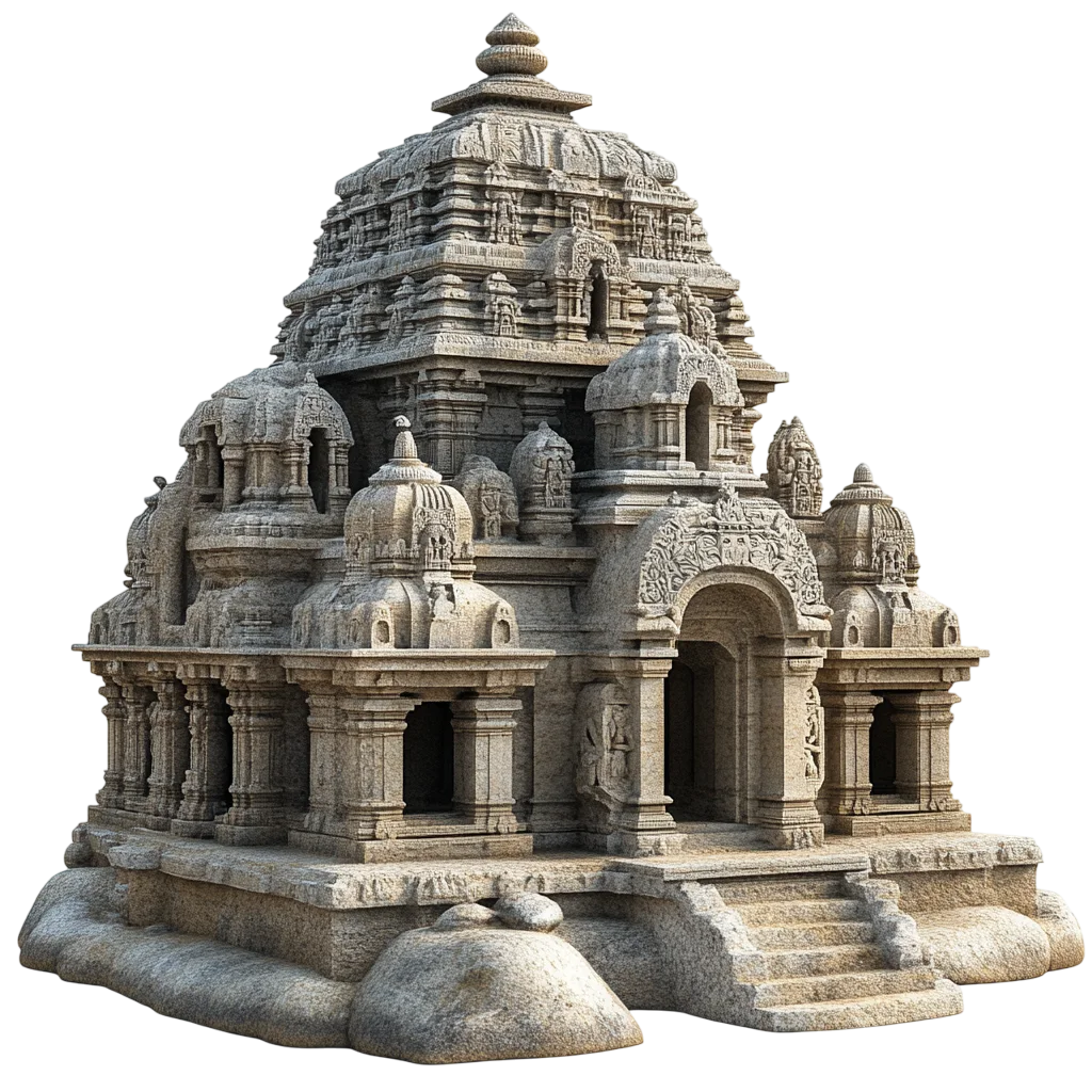Carved Sandstone Hindu Temple Model Free PNG