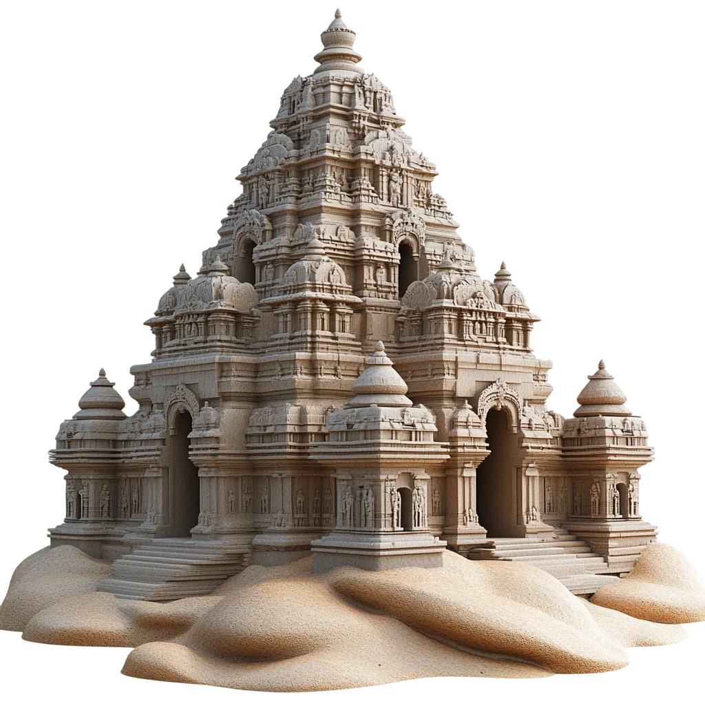 Historic Carved Stone Temple Ruins Free PNG Cutout