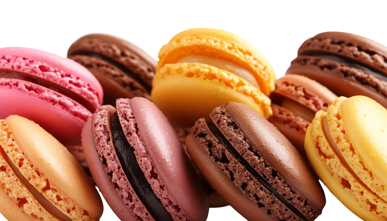 Assorted French Macarons Cookies Free PNG Dessert