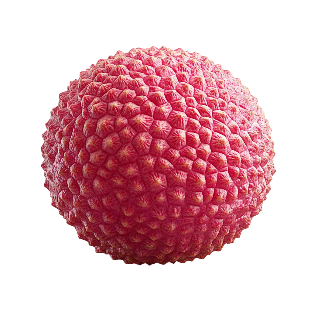 Single Textured Pink Lychee Fruit Free PNG Cutout