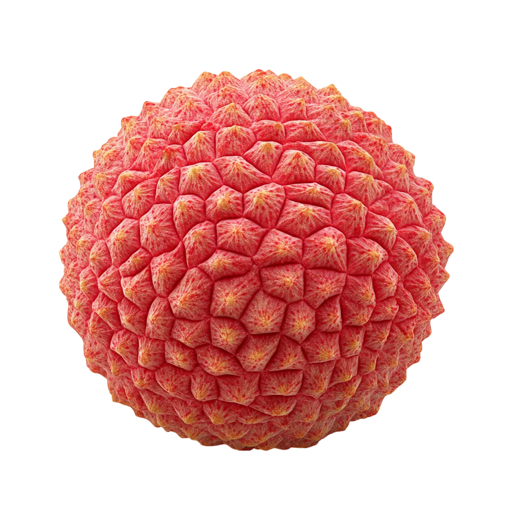 Single Whole Red Lychee Fruit Free PNG Cutout