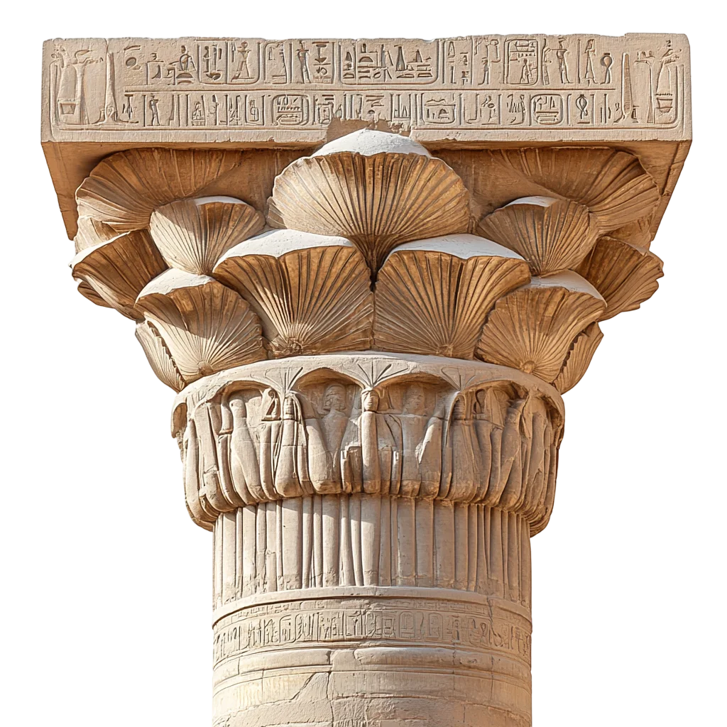 Ancient Carved Stone Pillar Capital Free PNG Architecture
