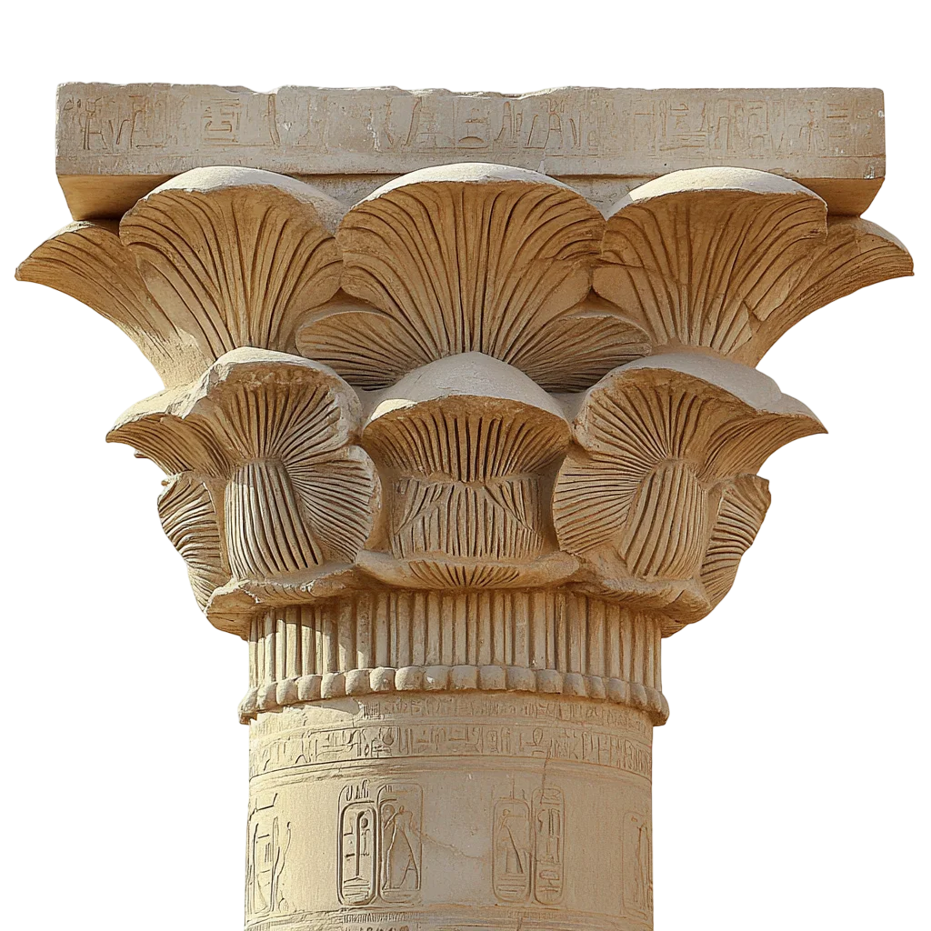 Ancient Egyptian Carved Stone Capital Free PNG