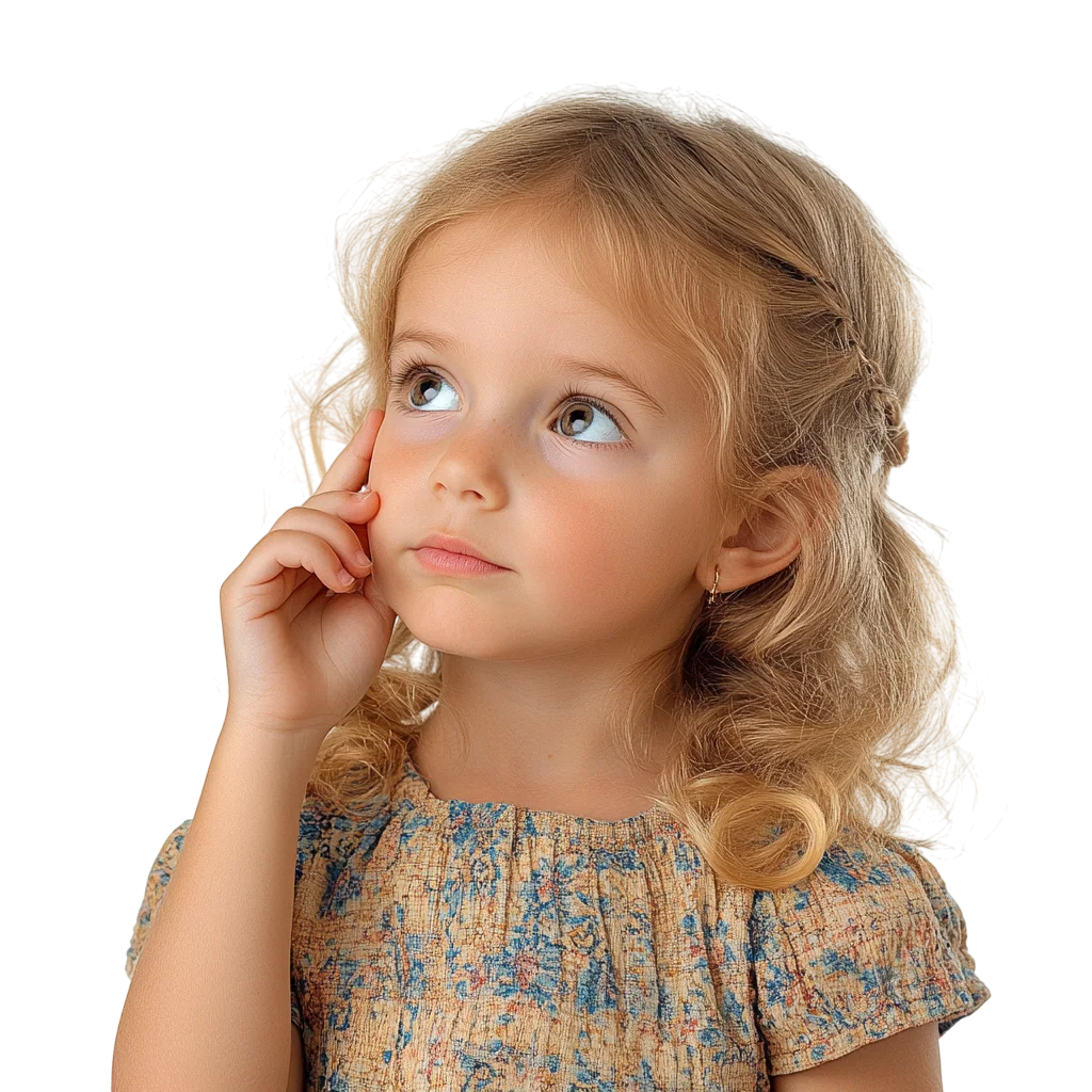 Thoughtful Blonde Girl Looking Aside Free PNG
