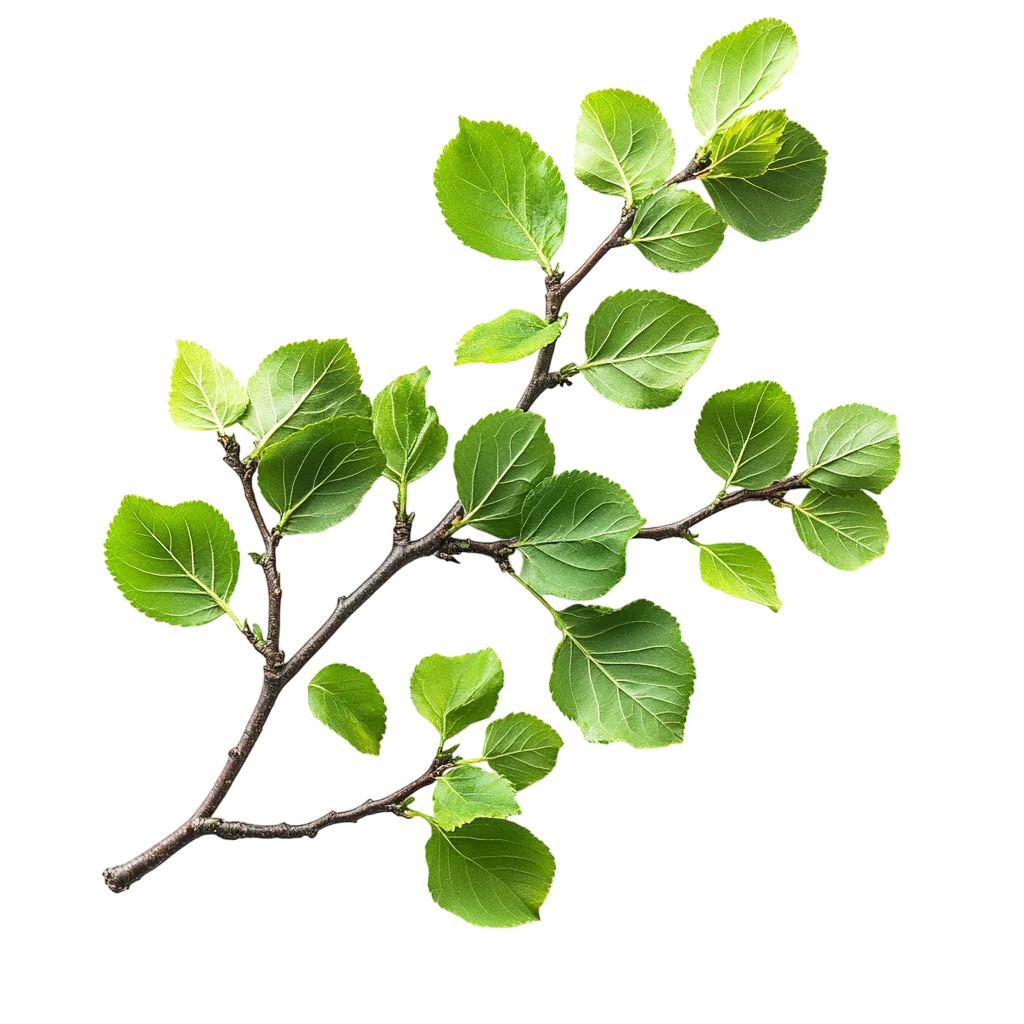 Lush Green Leaves on Tree Branch Free PNG Cutout
