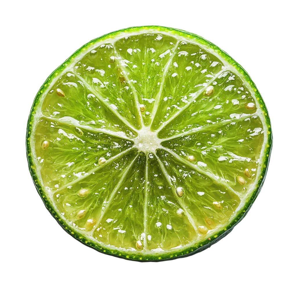 Vibrant Green Lime Slice Wheel Free PNG Cutout