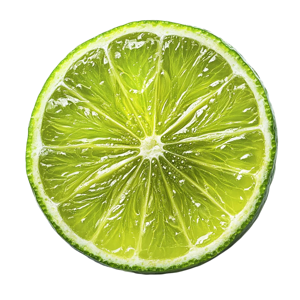 Juicy Round Lime Slice Wheel Free PNG Cutout