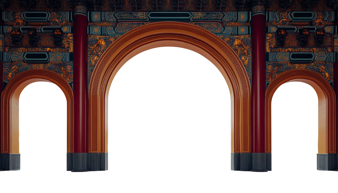 Antique Classical Wooden Archway Frame Free PNG