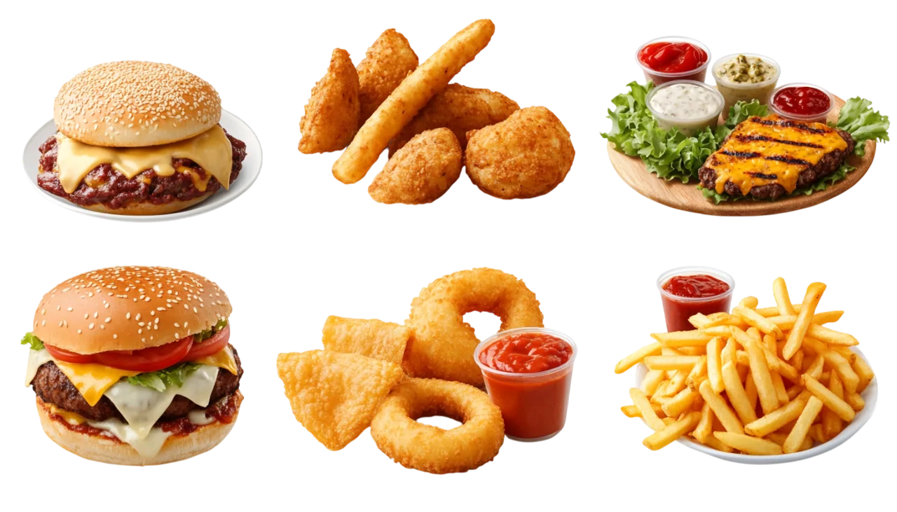 Crispy Fried Onion Rings and Nuggets Free PNG
