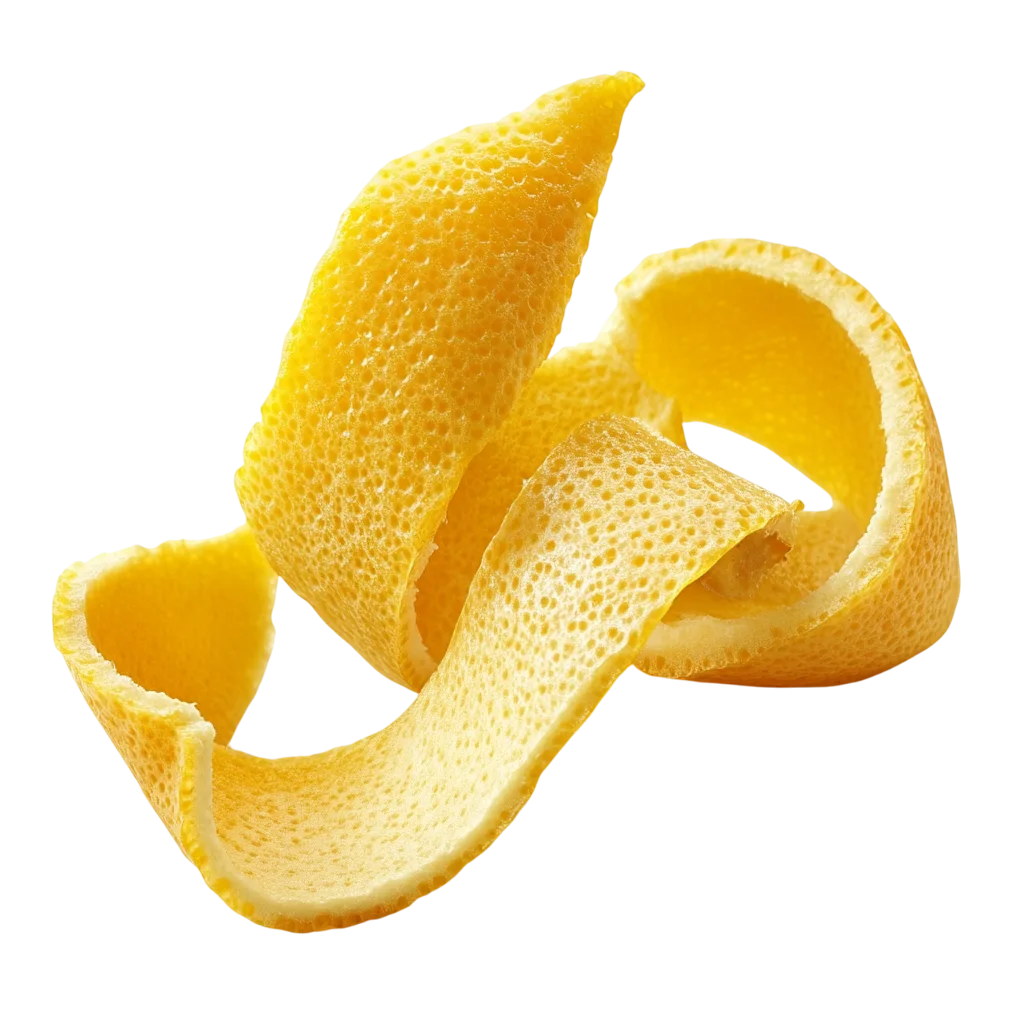 Curled Yellow Lemon Peel Rind Ribbon Free PNG