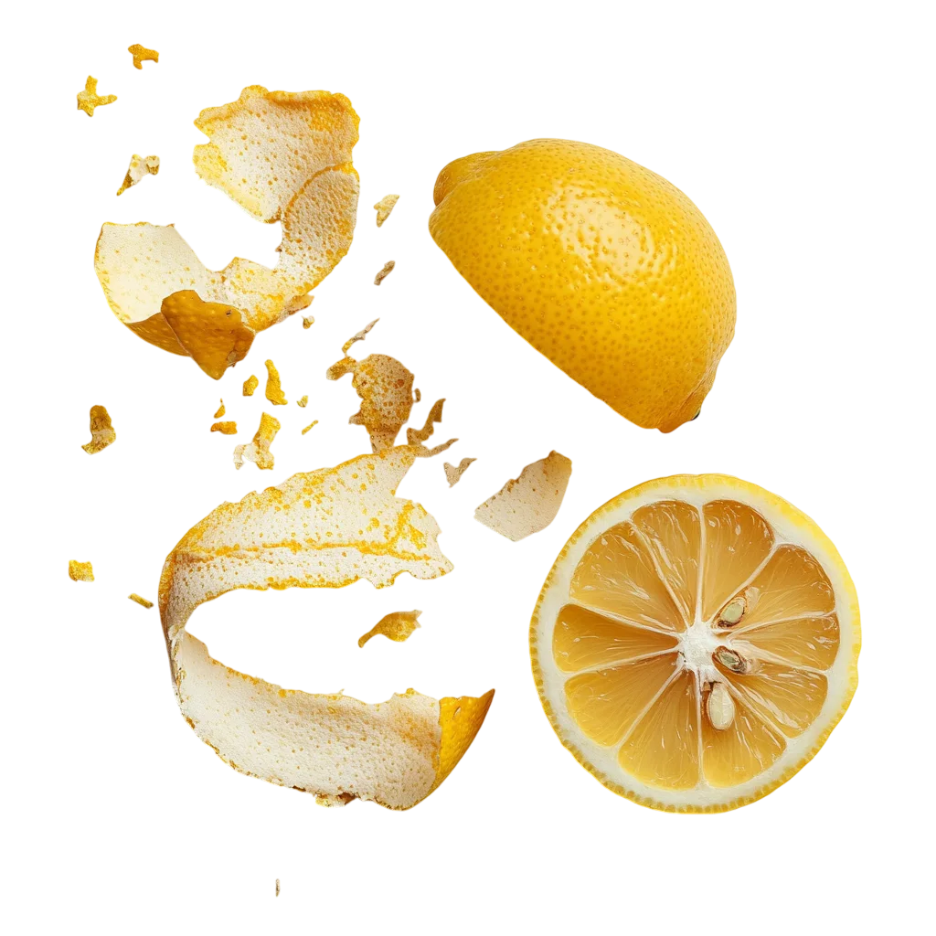 Scattered Lemon Peels and Citrus Slices Free PNG