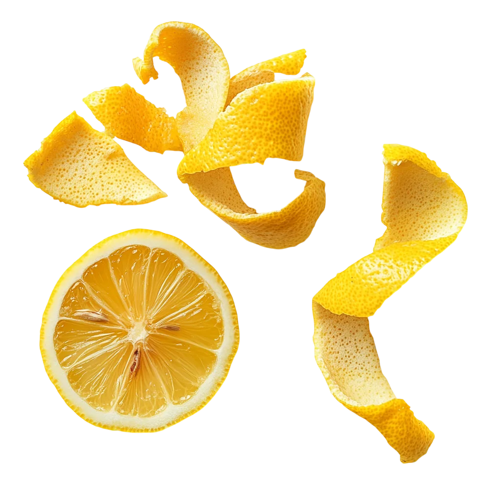Twisted Lemon Peels with Citrus Slice Free PNG