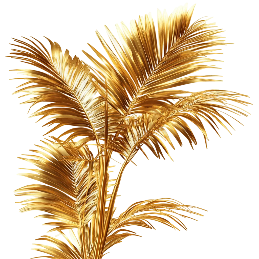 Golden Dried Palm Tree Fronds Free PNG Cutout