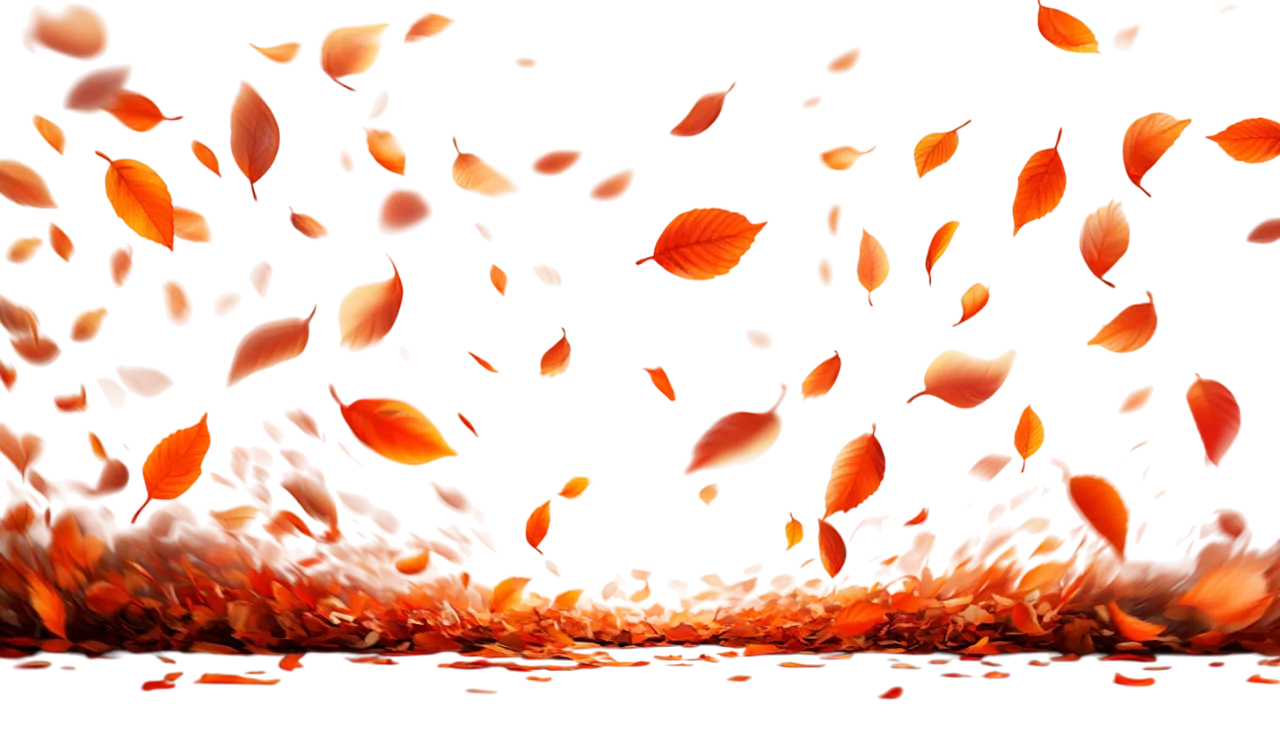 Swirling Autumn Leaves Frame Border Free PNG Cutout
