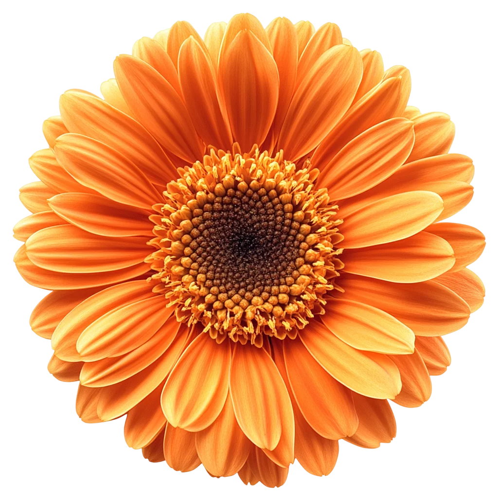 Bright Orange Gerbera Daisy Flower Bloom Free PNG