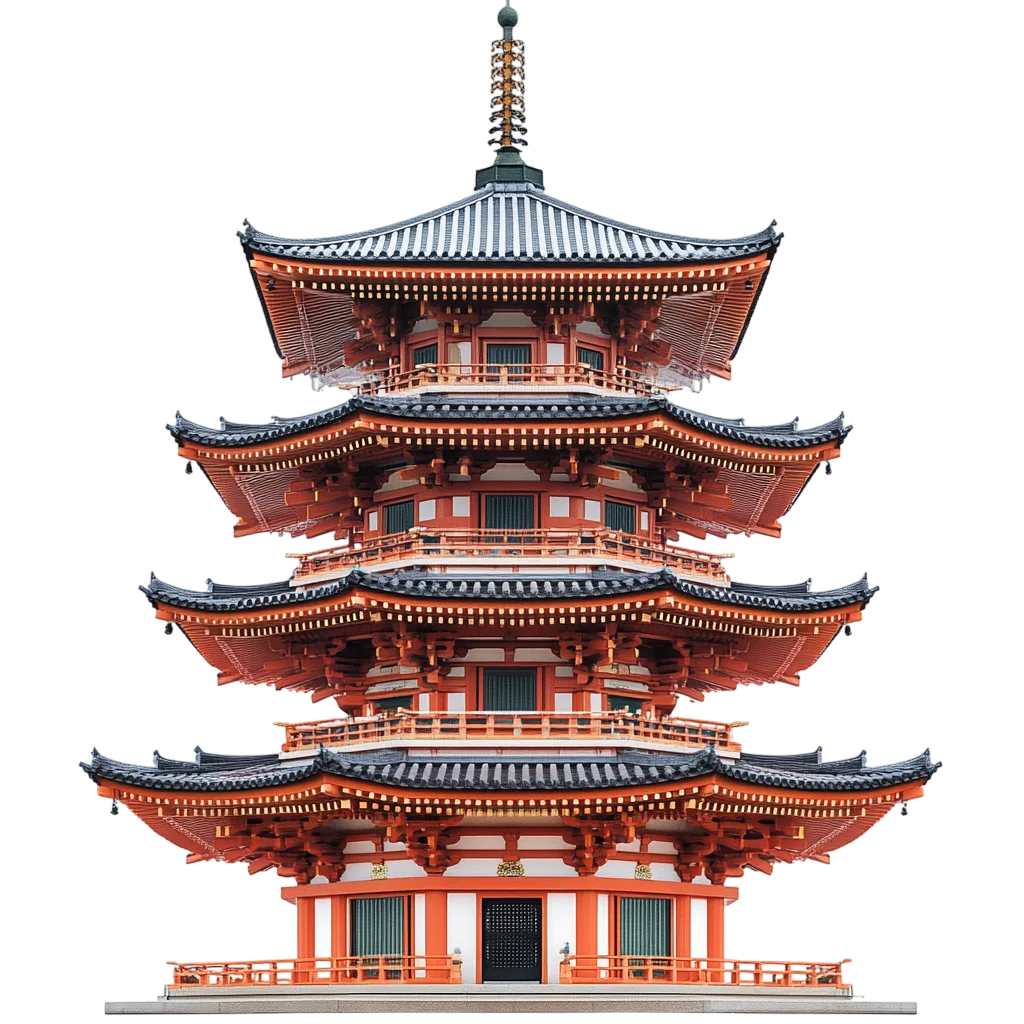 Traditional Japanese Pagoda Temple Free PNG Cutout
