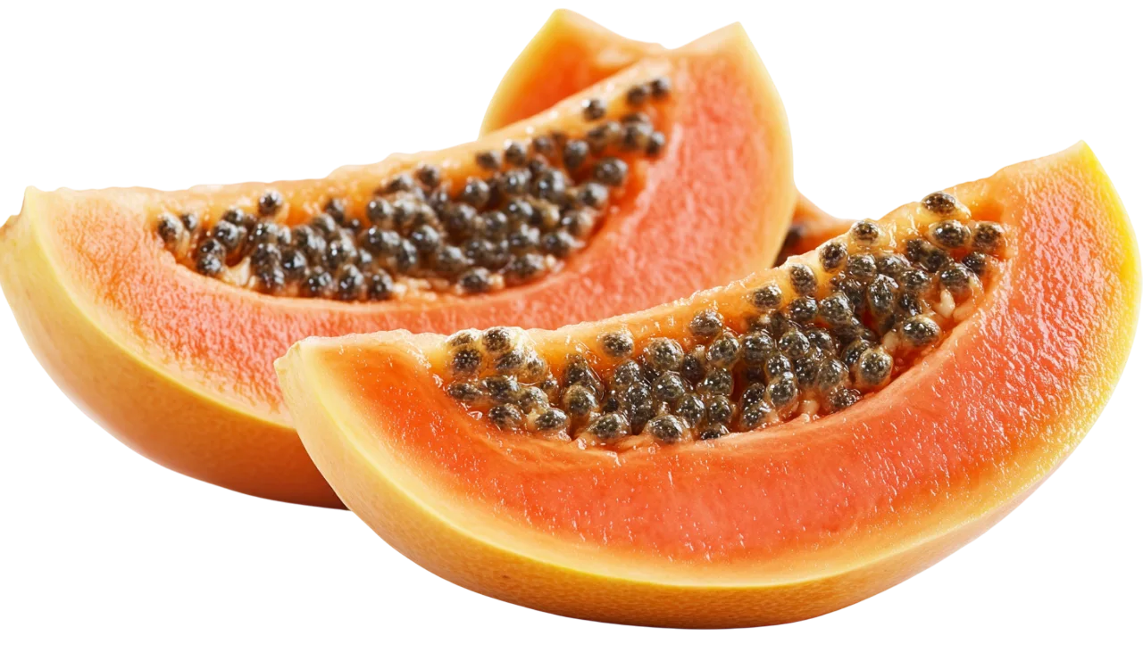 Ripe Tropical Papaya Fruit Wedges Free PNG Cutout