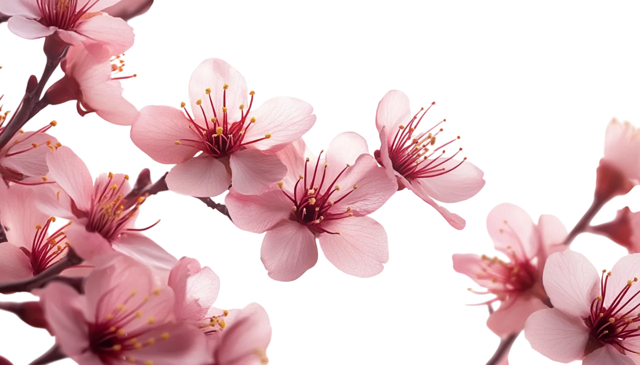Pink Peach Blossom Branch Flowers Free PNG