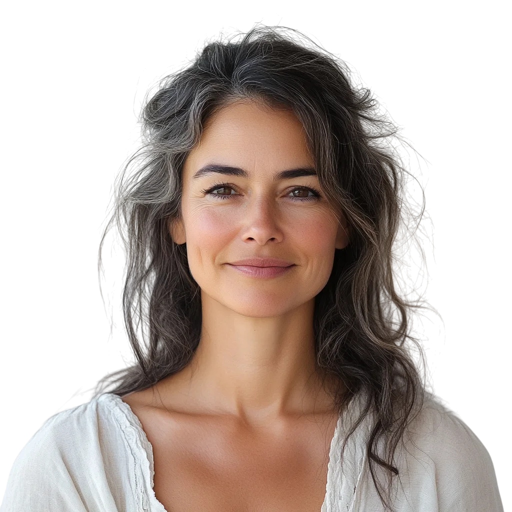 Smiling Mature Brunette Woman Free PNG Portrait