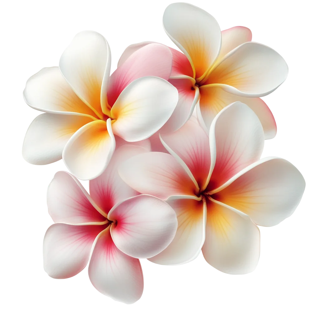 Pink White Plumeria Flower Cluster Art Free PNG