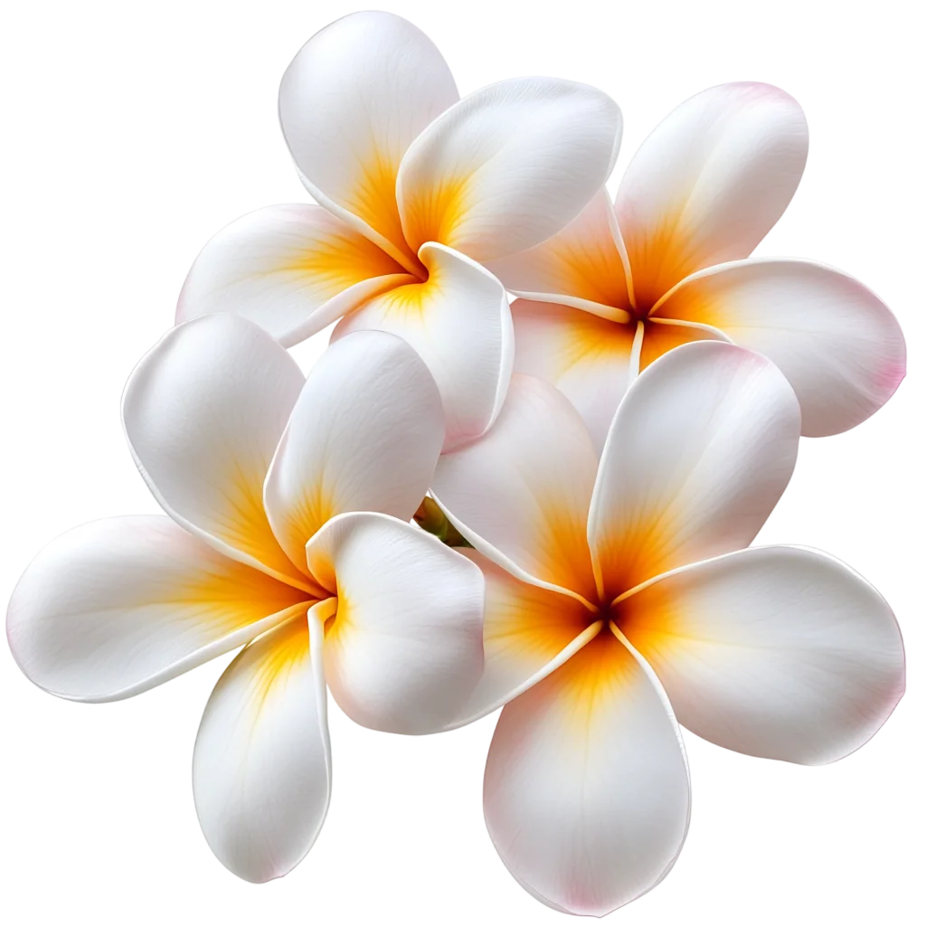 White Plumeria Frangipani Flowers Bouquet Free PNG