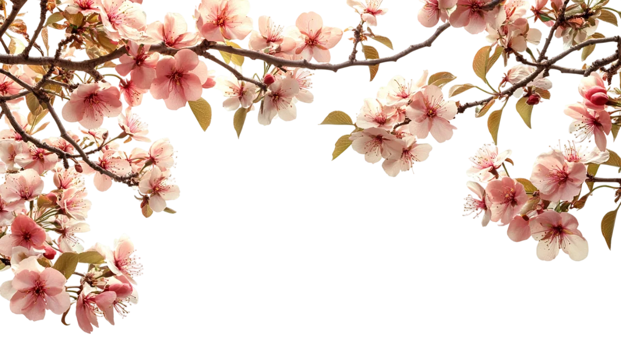 Blossom Tree Branch Top Border Floral Free PNG