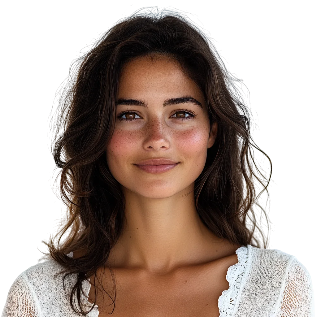 Stunning Brunette Woman Smiling Free PNG Portrait