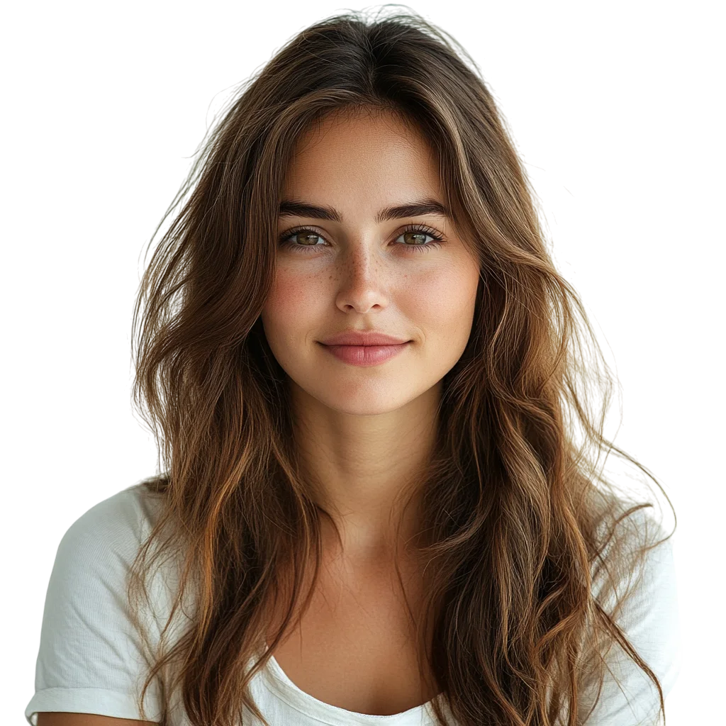 Charming Brunette Woman Smiling Free PNG Headshot