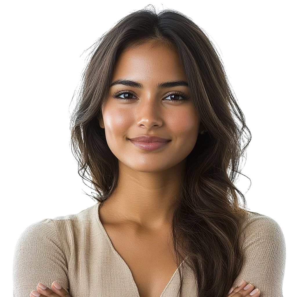 Charming Brunette Woman Crossing Arms Free PNG