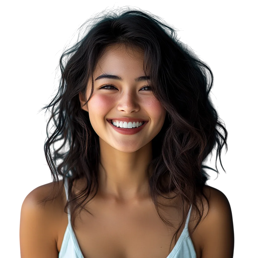 Cheerful Smiling Asian Woman Portrait Free PNG