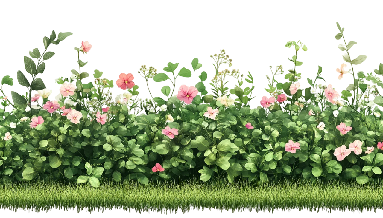 Flowering Rose Bush Garden Border Free PNG