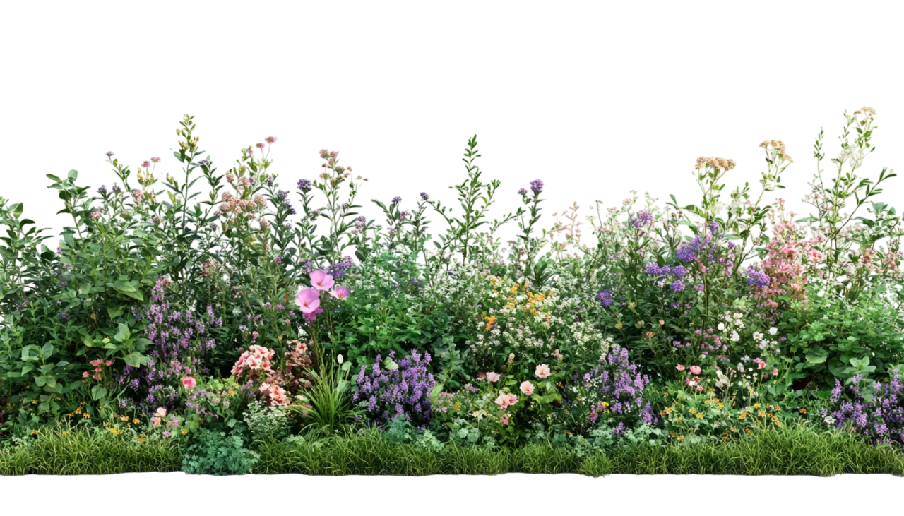 Wildflower Garden Flower Bed Border Free PNG