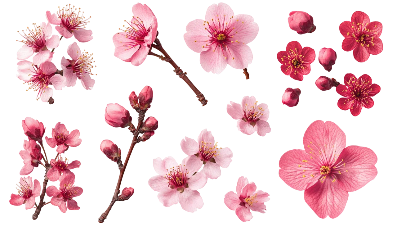 Pink Sakura Blossom Branches Clipart Free PNG