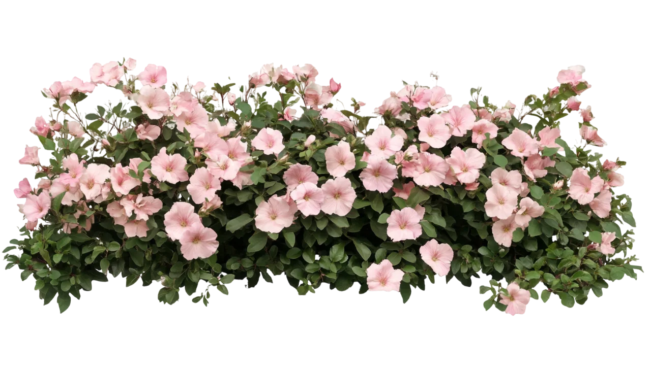 Blooming Pink Rose Bush Flowers Free PNG Cutout