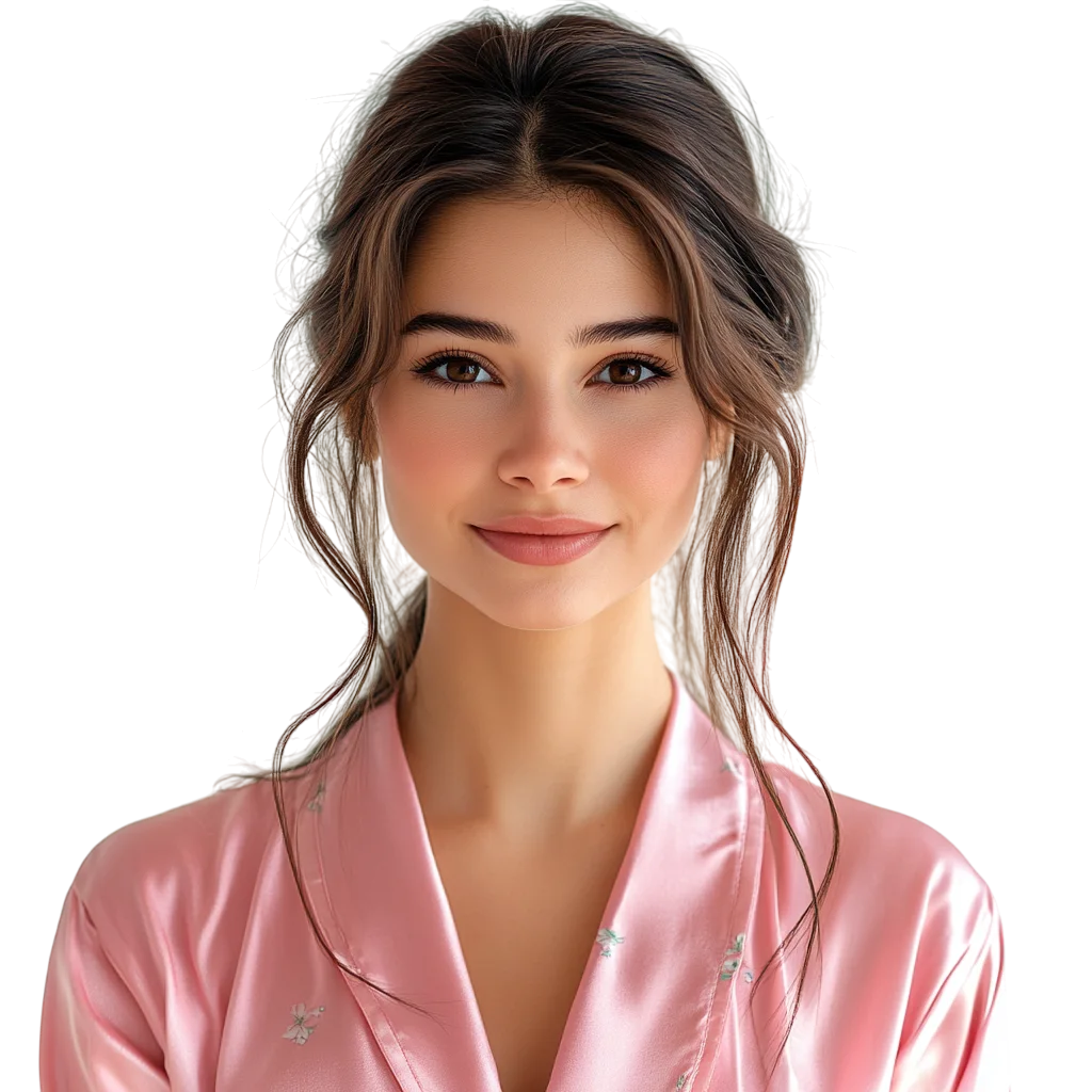 Beautiful Brunette Woman in Pink Top Free PNG