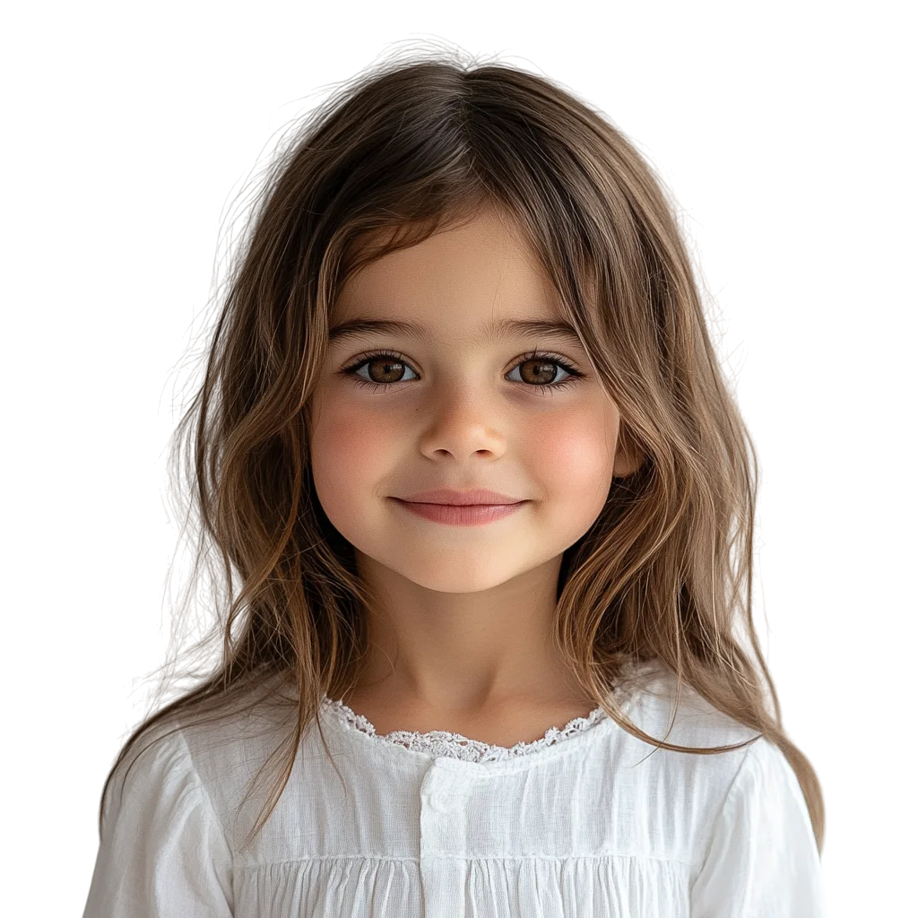 Pretty School Age Girl Smiling Free PNG Cutout