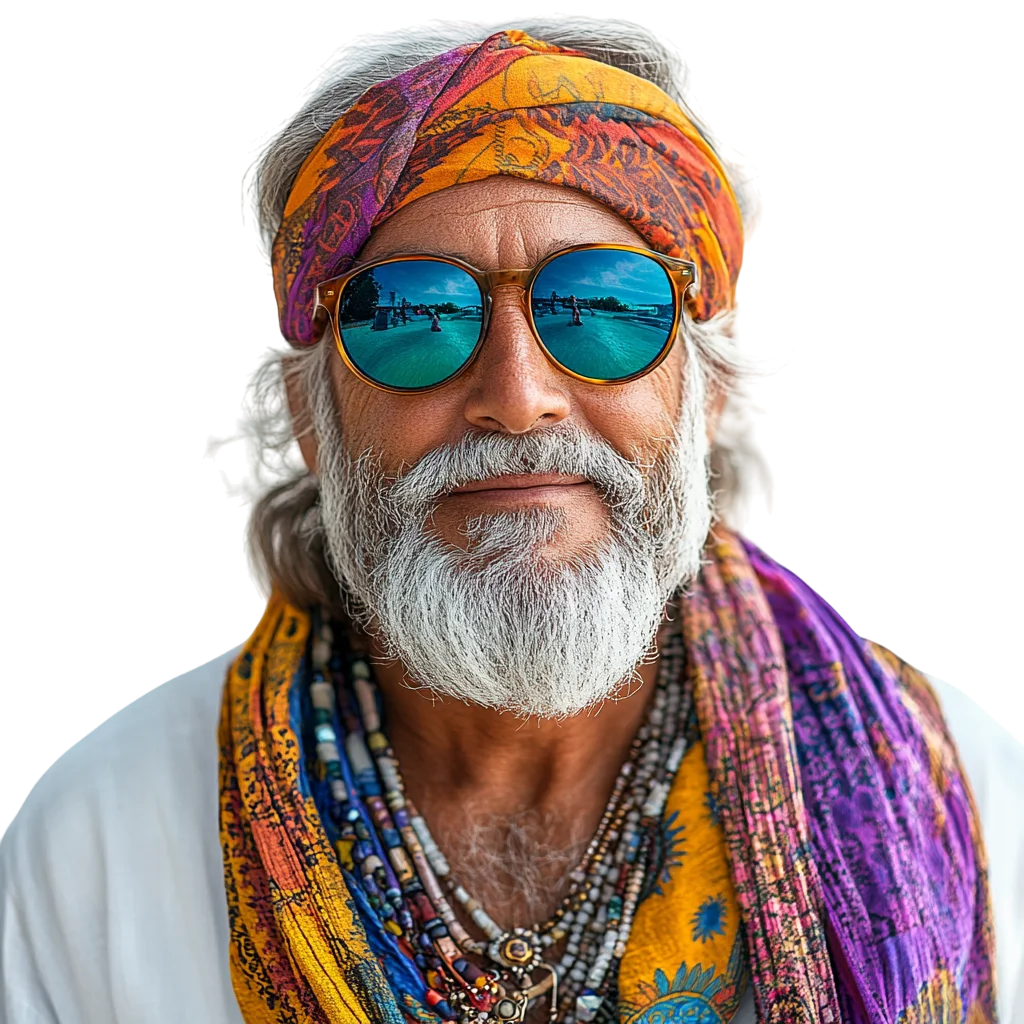 Older Man in Turban and Sunglasses Free PNG