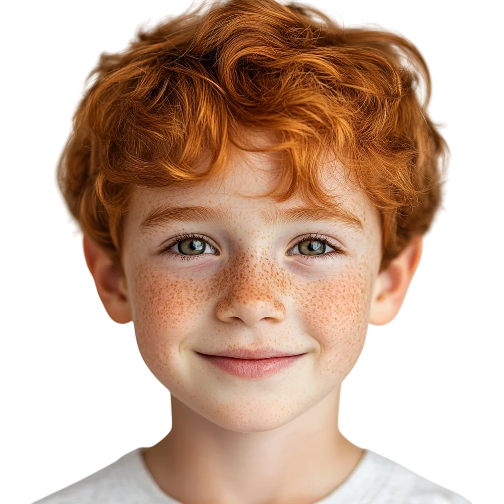 Smiling Redhead Boy Portrait Free PNG Cutout