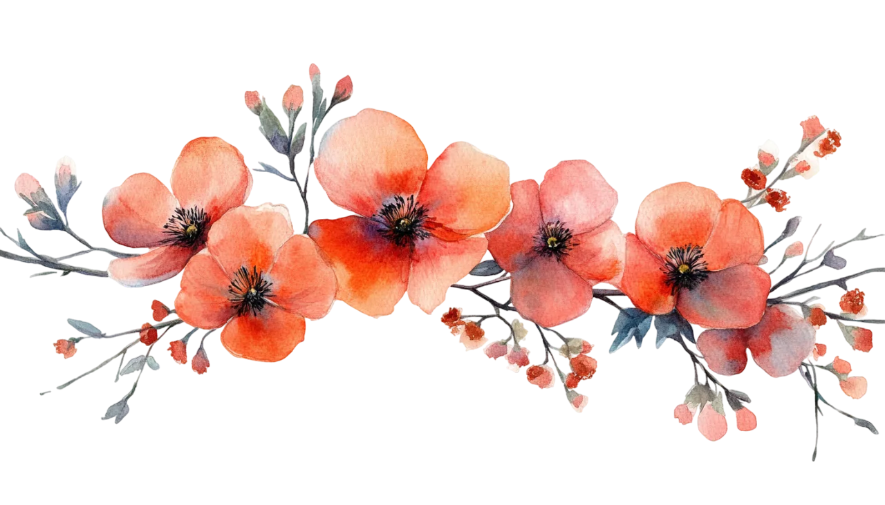 Orange Blossom Branch Floral Clipart Free PNG