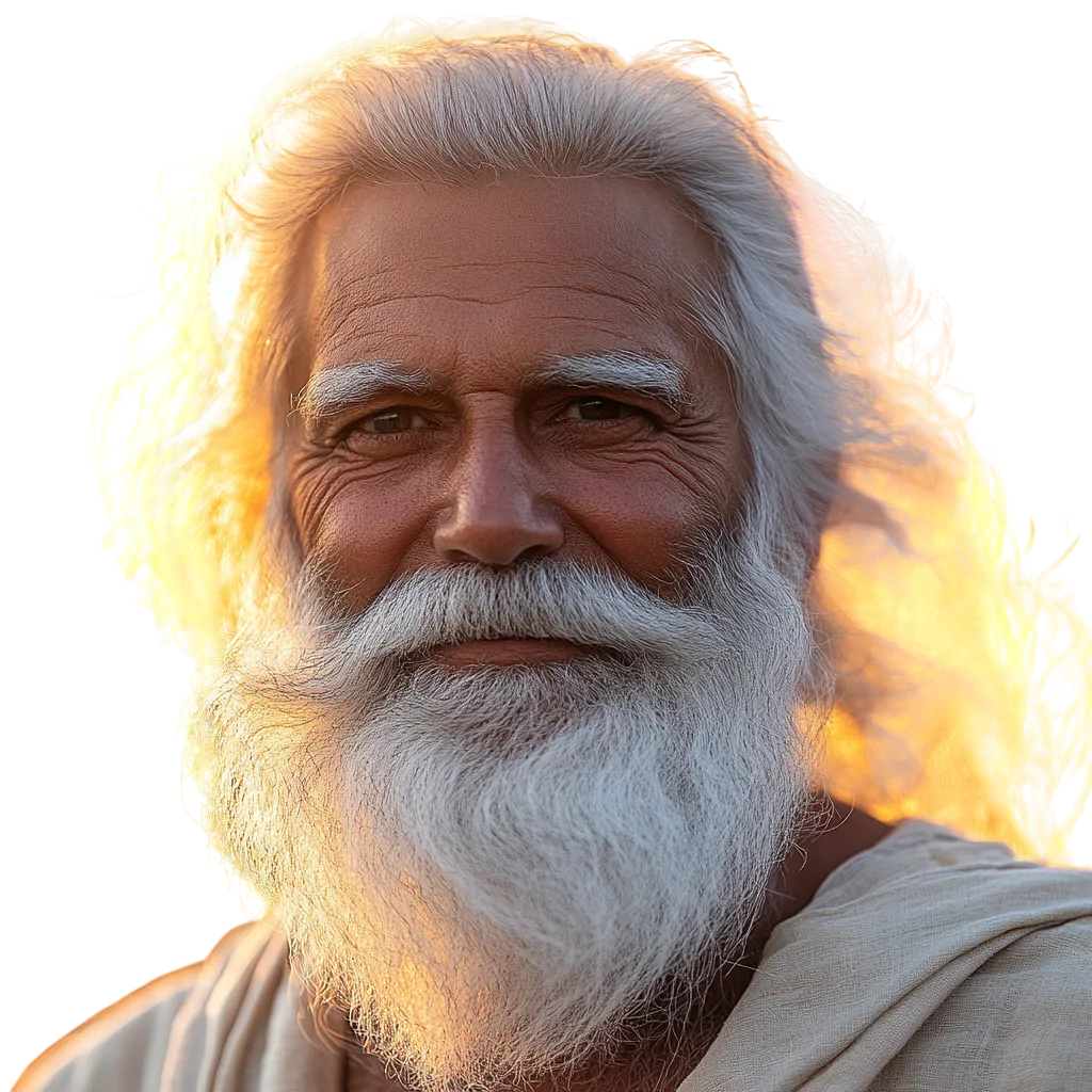 Wise Bearded Elder Man Portrait Free PNG Cutout