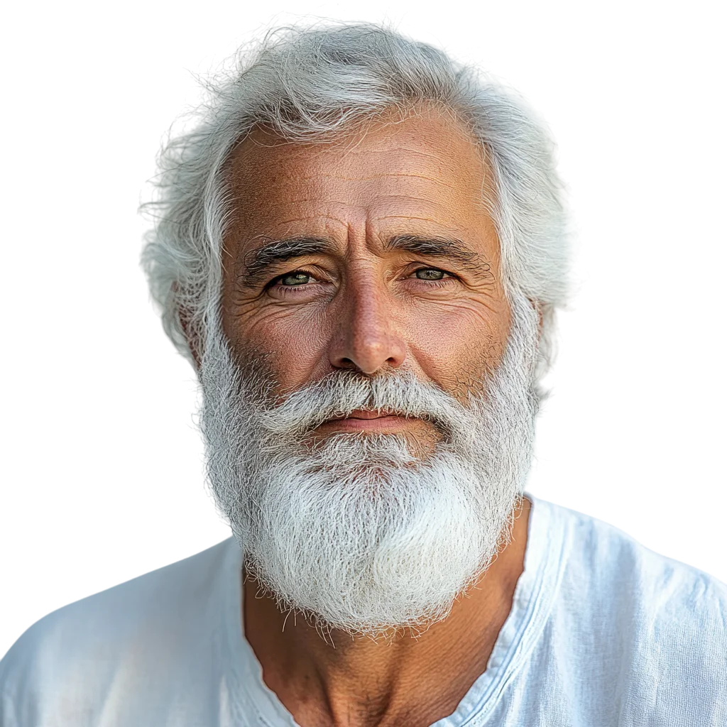 Distinguished Senior Man with White Beard Free PNG
